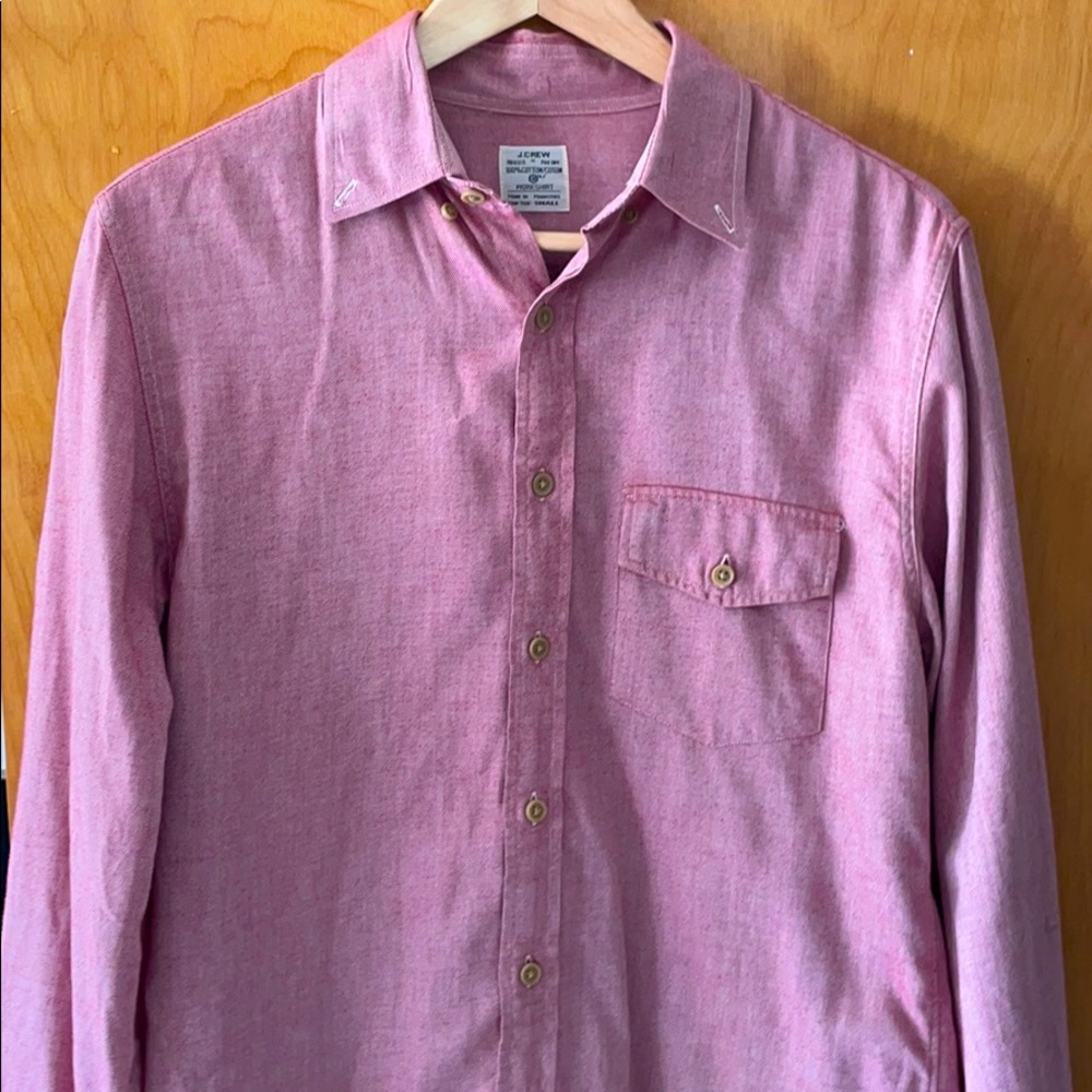J Crew Red Button Down Shirt